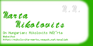 marta mikolovits business card